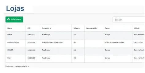 Tela Lojas